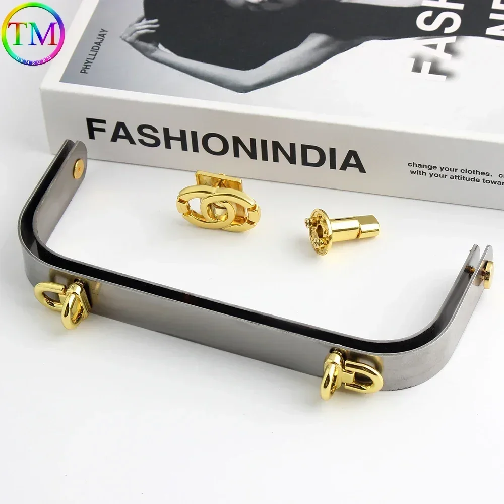 2/4/8PCS 16.7x6.7cm K Gold Iron Internal Wire Frame For DIY Sewing Brackets Luggage Handle Handbag Kiss Clasp Lock Accessories