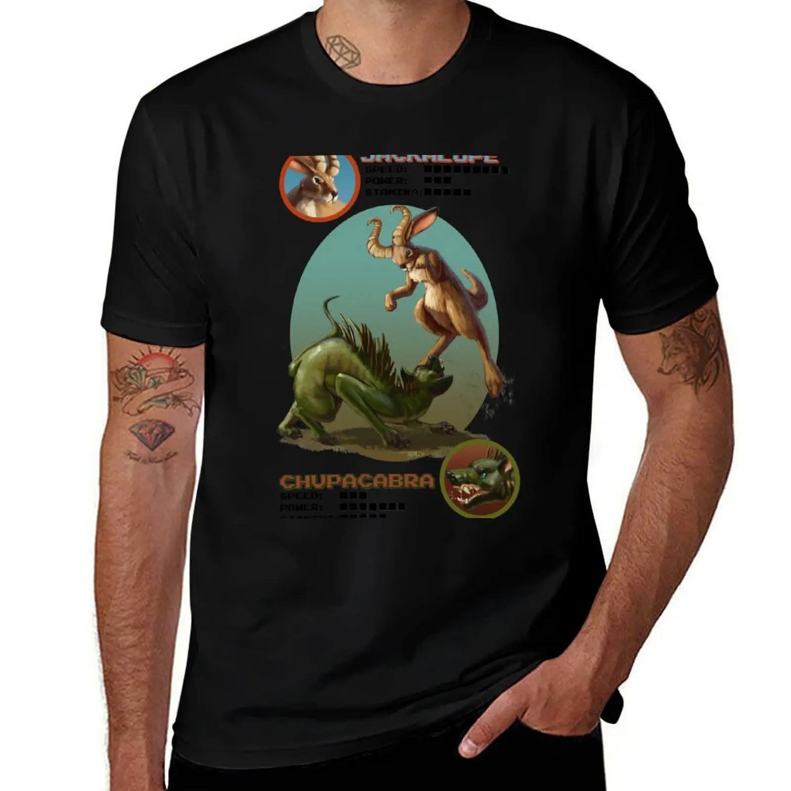 

Jackalope V. Chupacabra: The Cryptozoogeddon! T-Shirt t shirts for man graphic funny t shirts for man cotton T-Shirt