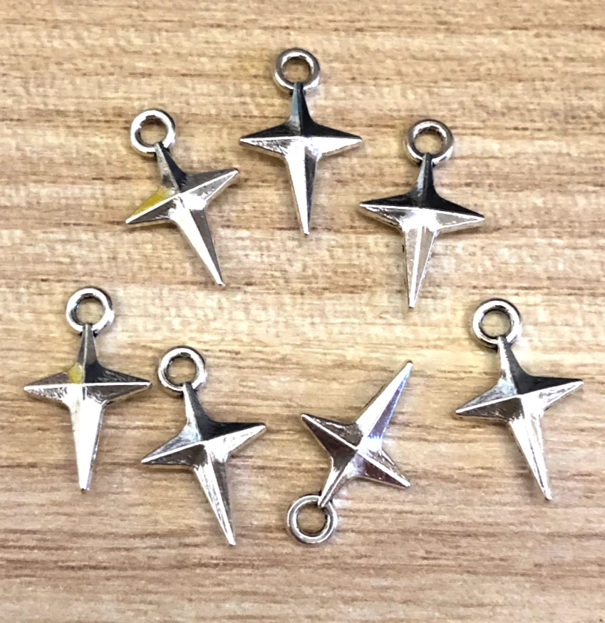 

100pcs 15*9mm Zinc alloy metal star design pendants for handmade jewelry accessories HW3544