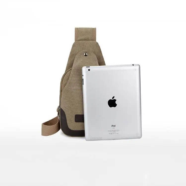Men's Casual Canvas Chest Crossbody Bag - usage example