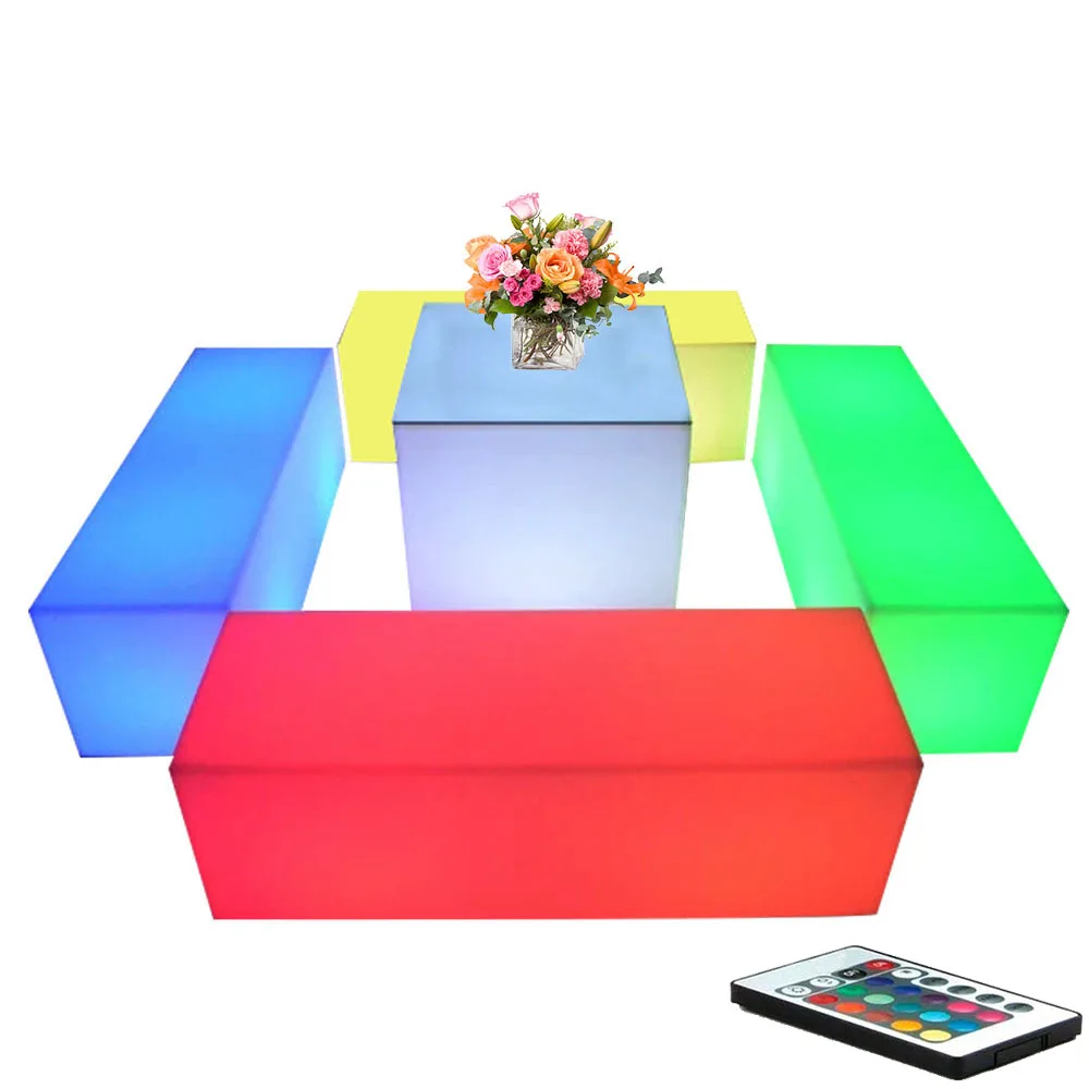 Event Outdoor Garten Terrasse Shisha Lounge Möbel Kunststoff LED Schnittsofa Stuhl Set/LED leuchten Gartenmöbel