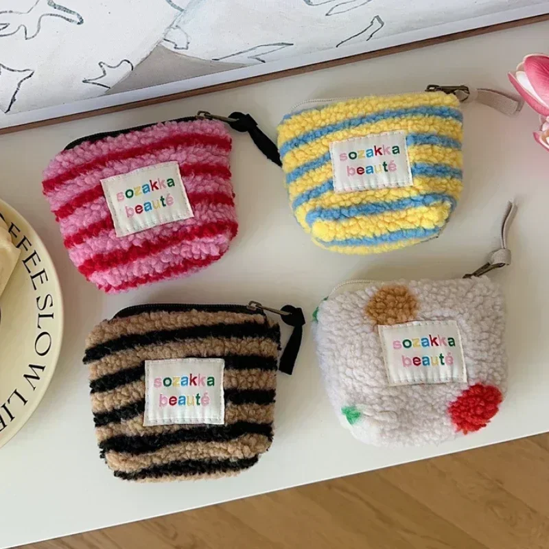 เกาหลีตุ๊กตาซิปมินิน่ารักเหรียญกระเป๋าสตางค์ Kawaii แต่งหน้ากระเป๋าลิปสติกหูฟัง Data CABLE Organizer กระเป๋าเก็บกระเป๋า