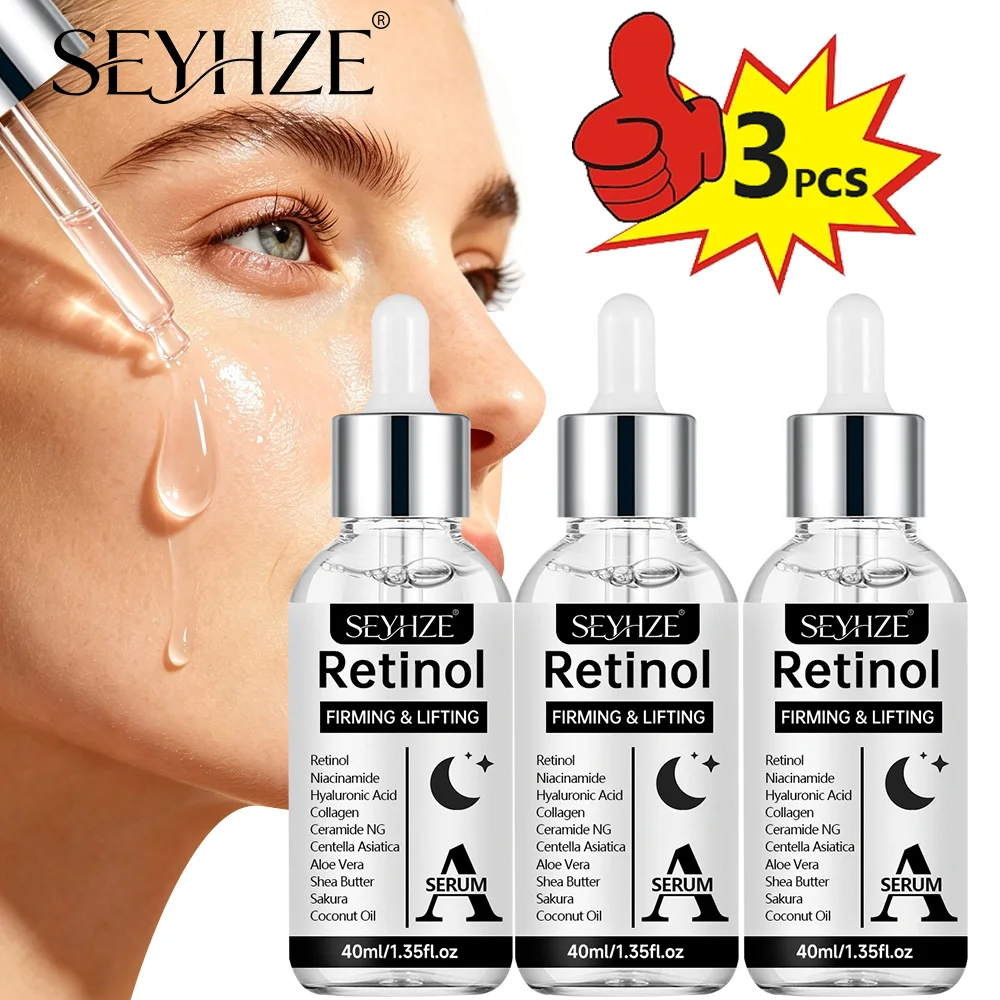 SEYHZE Retinol Aufhellendes Feuchtigkeitsspendendes Serum. Mit Hyaluronsäure, Kollagen und Ceramiden. Spendet intensiv Feuchtigkeit, strafft die Haut und gleicht den Hautton aus.