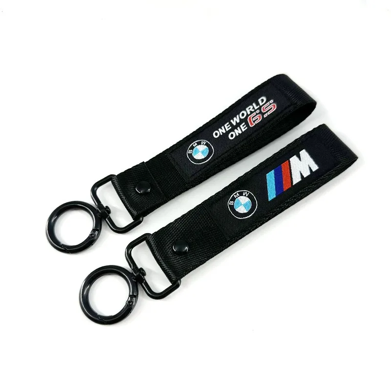 

New style Nylon Motorcycle Car Logo Keychain Key Ring Key Holder Wrist Strap For BMW 50th Anniversary 1 3 5 7 series E83 F16 E70