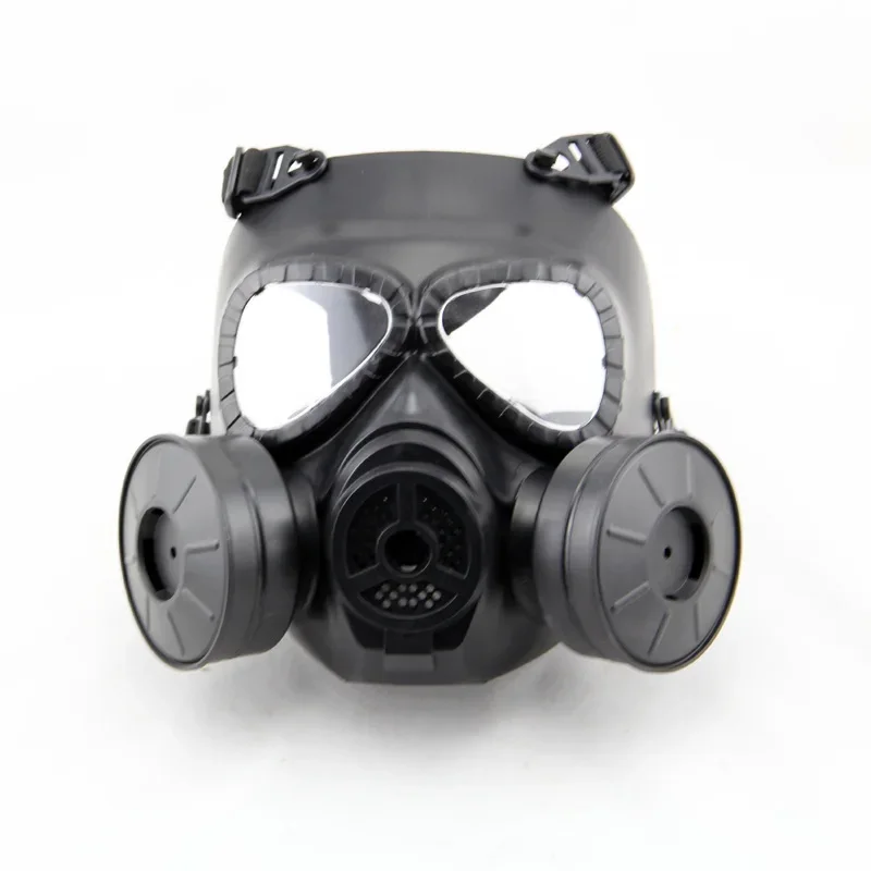 1pc Gas Mask Field Tactical Anti-spittle Masks Skull Wicking Anti-Fog Double Wind Drum with Fan Gas Mask