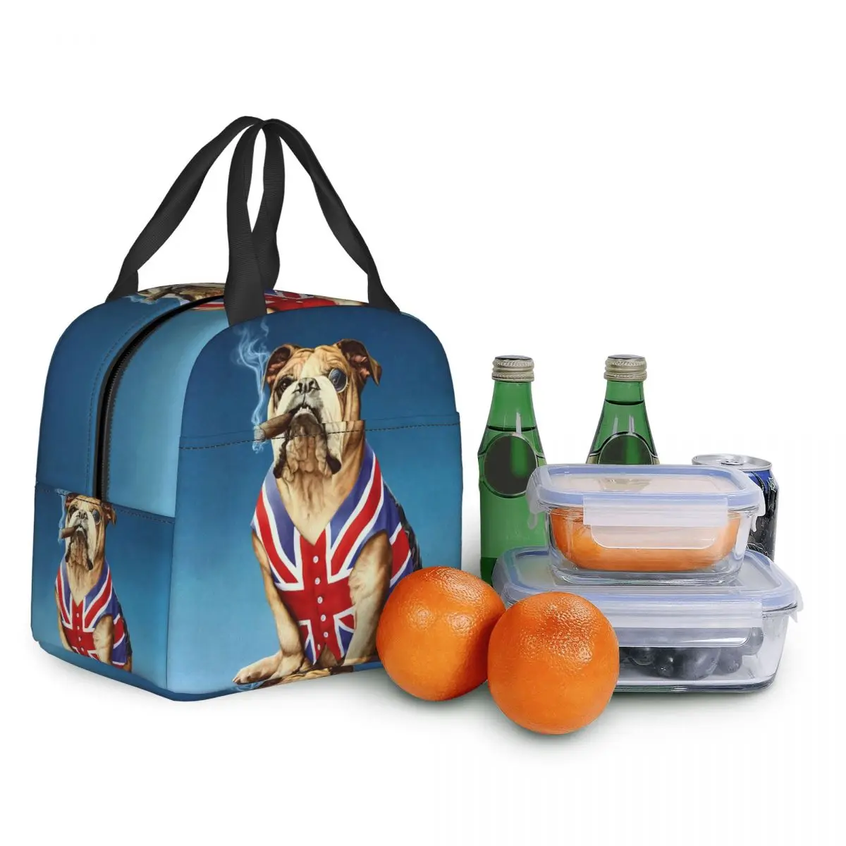 Boîte à déjeuner drôle de bouledogue anglais de chien britannique pour les femmes, refroidisseur Portable étanche, sac à déjeuner isolé pour aliments thermiques, école pour enfants