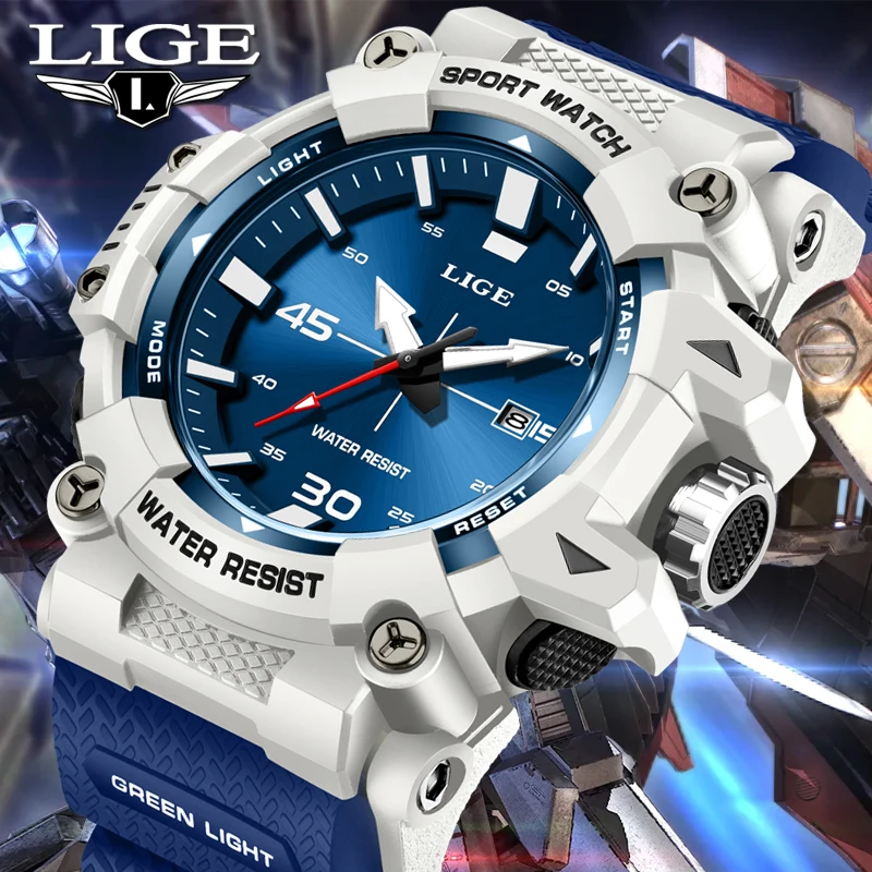 

LIGE 2026 Quartz Wristwatches Fashion Military Top Luxury Watches Men Sports Waterproof Luminous Date Mens Watch Reloj Hombre