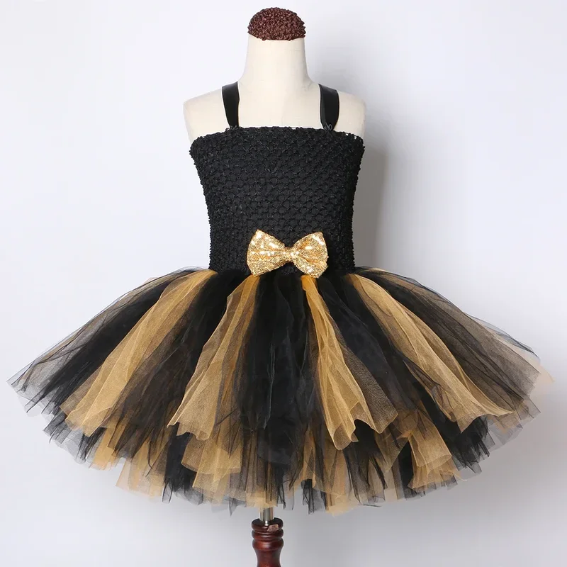 Black gold lol tutu dress girl kids Princess Tutu dresses for girls birthday party Carnival Halloween LOL dolls costume cosplay