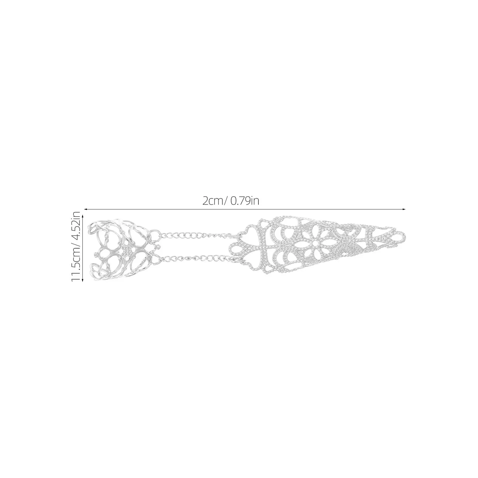 10pcs Hand Jewelry For Women Gothic Finger Nail Tip Claw Rings Silver Adjustable Halloween Costume Accessories Dance Bracelets
