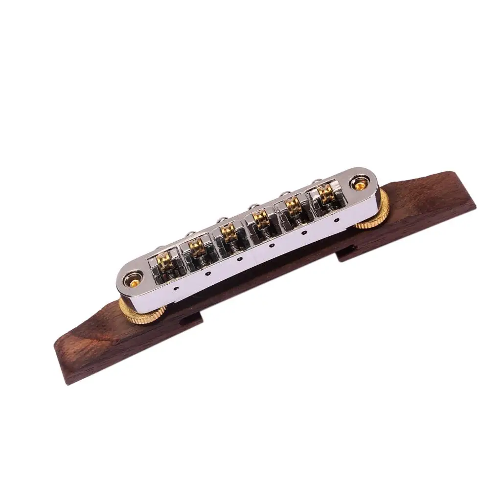 Durable Adjustable Roller Saddle Bridge Tailpiece for Jazz Guitar Replacement Parts Acoustic Accessories - view 2