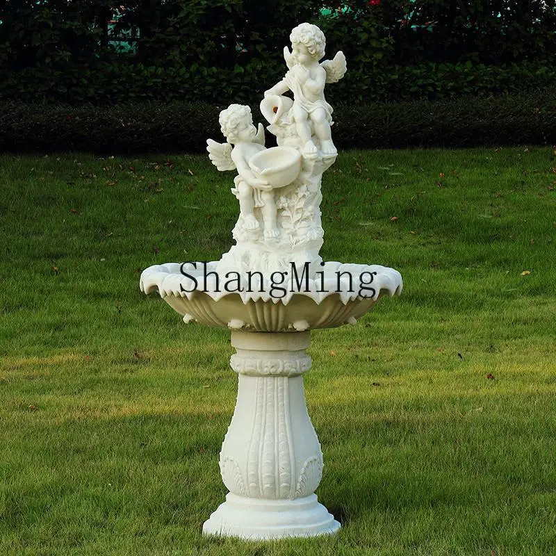 

FG Angel Fountain Large Statue Outdoor Garden Courtyard Flowing Fish Pond Ornament Wedding Landscape Art Arrangement