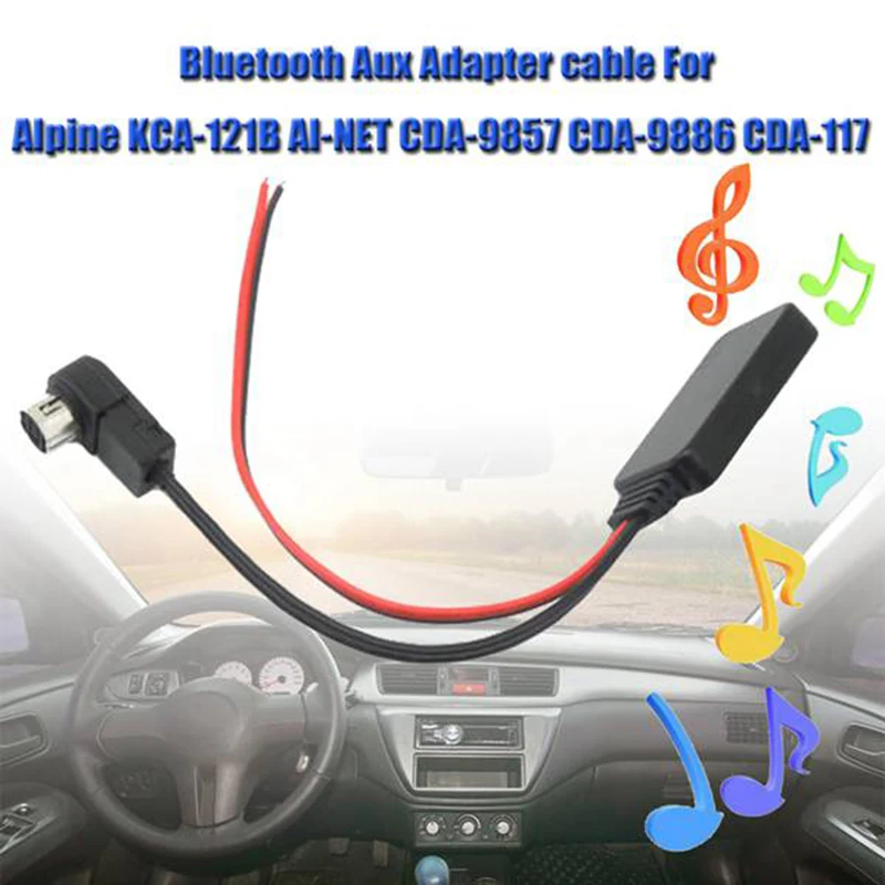 Car Bluetooth AUX Adapter Wireless Audio Phone Call Handsfree Microphone for KCA-121B AI-NET -9857 -9886