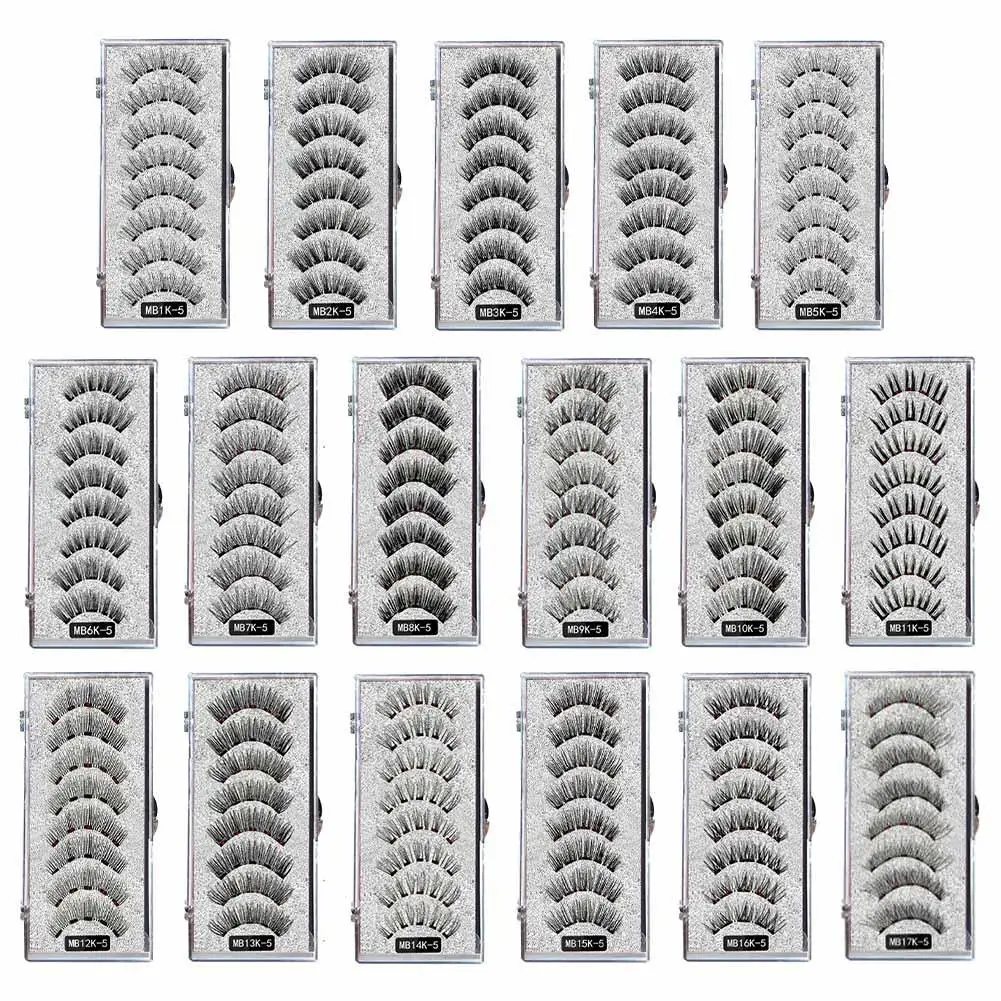 3 Pairs 3D Magnetic False Eyelashes Set Artificial Pen Tweezers Waterproof Reusable Eyelash Curler Makeup Tool