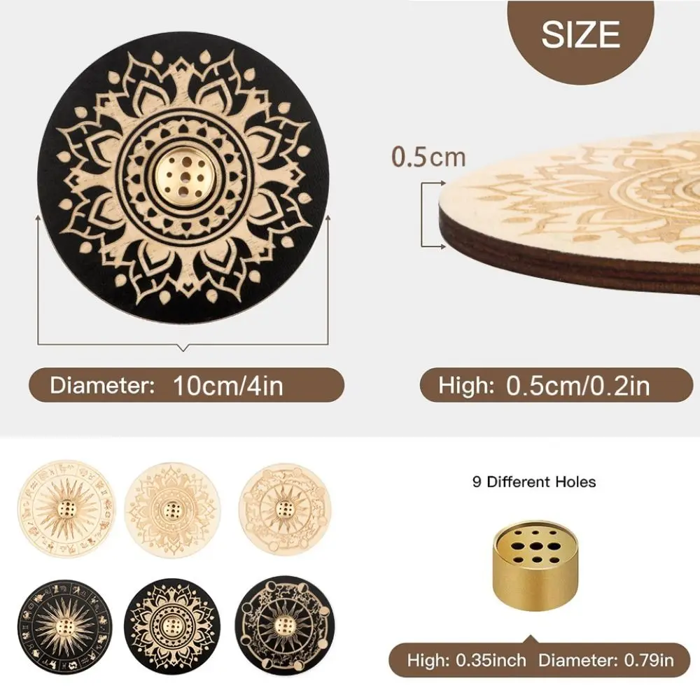 New Wood Incenses Holder 10cm with 9 Different Holes Incense Stick Holder Room Fragrance Accessories Aroma Stand Home Supplies - view 6