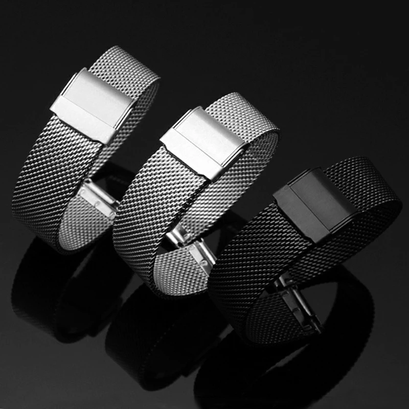 12mm 13mm 14mm 15mm16mm17mm18mm19mm20mm21mm 22mm Milanese Stainless Steel Strap Men Women Mesh Metal Replace Bracelet Watch Band