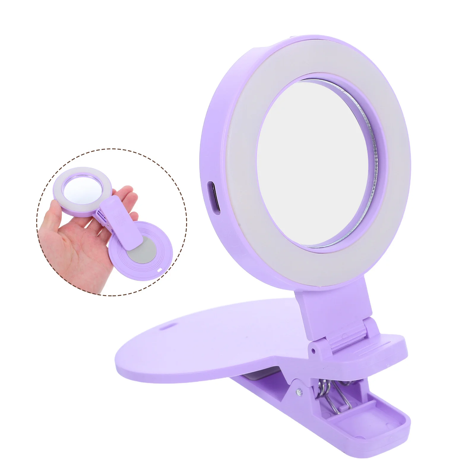 

Clip-on Smartphone Vlog Mirror Attachment with Fill Light Universal Phone Camera Accessory for Enhanced Selfie Photography