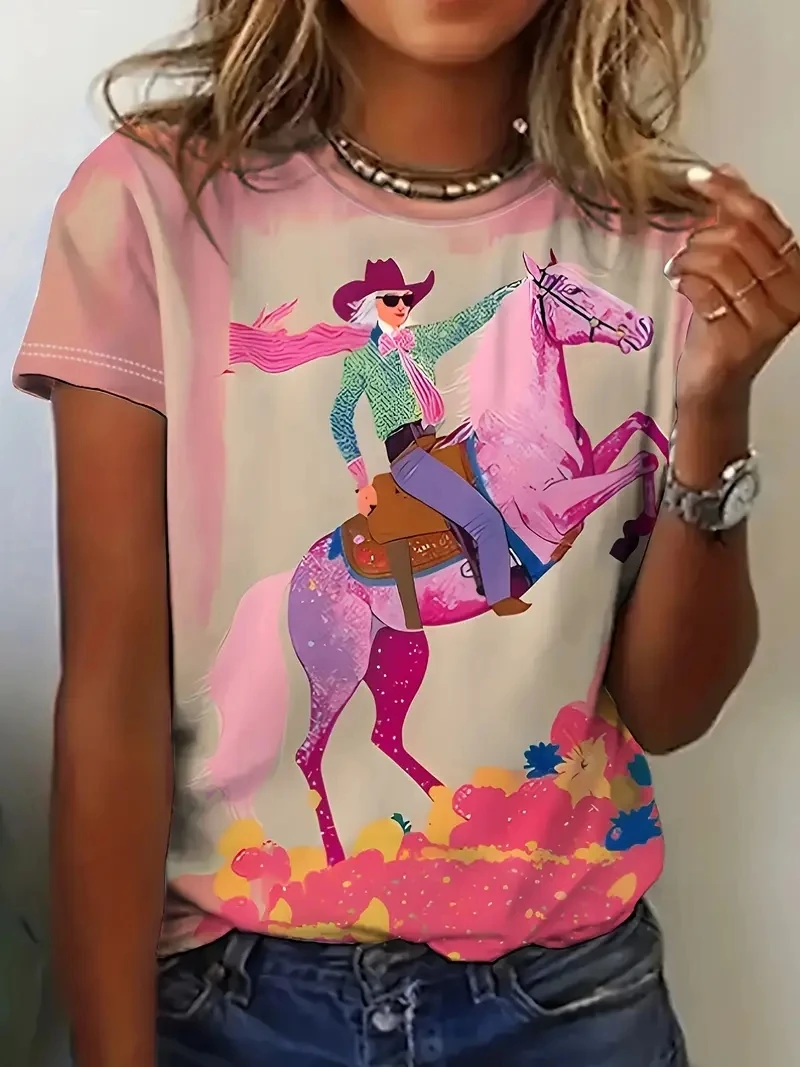 

Женская футболка с короткими рукавами и 3D-принтом размера PLUS, свободная и повседневная, мягкая, удобная и дышащая, подходит для занятий спортом на открытом воздухе