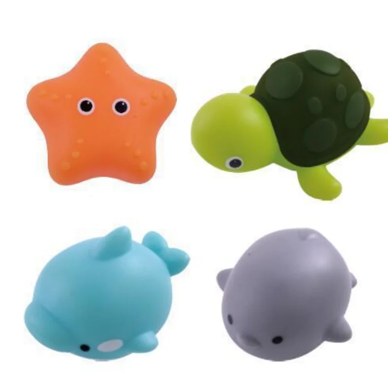 Glowable animal conjunto de água de lavagem flutuante luz de água net pesca peixes brinquedos de água brinquedos de banho do bebê das crianças flutuante