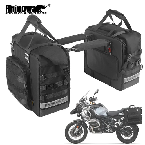 Rhinowalk-Bolsa lateral para motocicleta, impermeable, 25L-32L, alforja para sillín expandible, cubo 3D de liberación rápida, bolsa de almacenamiento para motocicleta, 1 ud.