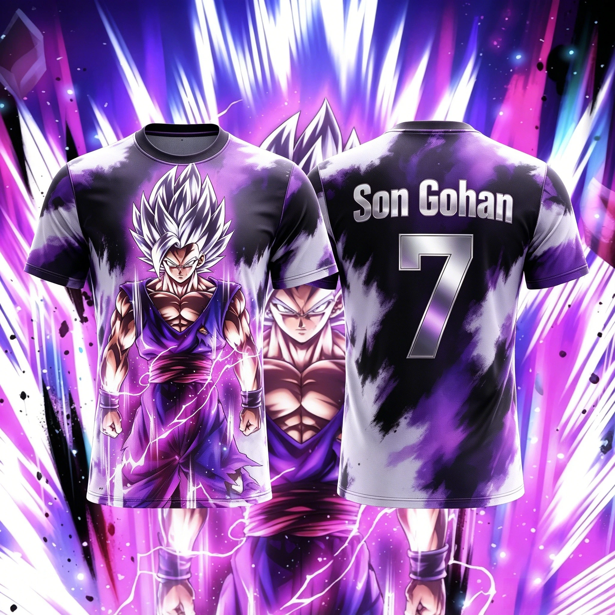 2026 Neues Erwachsenen-Fußballtrikot für Herren Dragon Ball NR.10/7 Son Gohan 3D-Druck T-Shirt Kinder Anime T-Shirt Spezielles Kinder-Trikot Y2k
