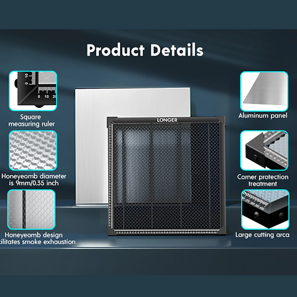 أطول العسل 440*440*22 مللي متر طاولة العمل العسل الليزر الليزر السرير الألومنيوم شبكة لوحة لآلة الحفر بالليزر