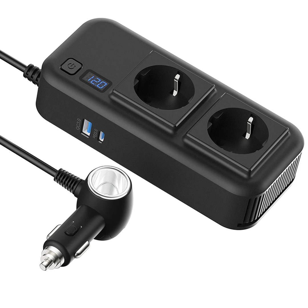 12V to 240V / 230V Converter Pd3.0 Qc3.0 Usb Charging Ports Charge 200W Car Power Inverter for Laptop Phone Tablet Consoles
