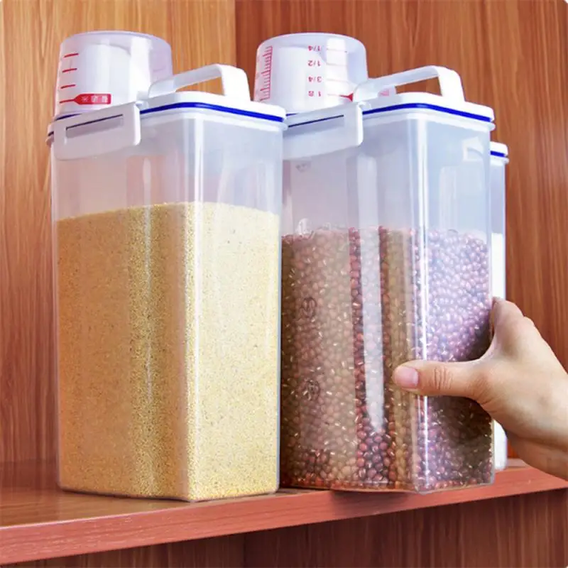 Plastic Cereal Dispenser Storage Box Kitchen Food Grain Rice Container Nice Rice Storage Box Flour Grain Storage Can