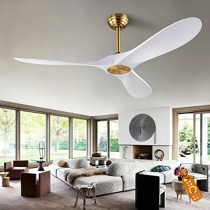 52/60 Inch Ceiling Fan Industrial Vintage ABS Ventilator No Light Remote Control Decorative Blower Retro Large Fans