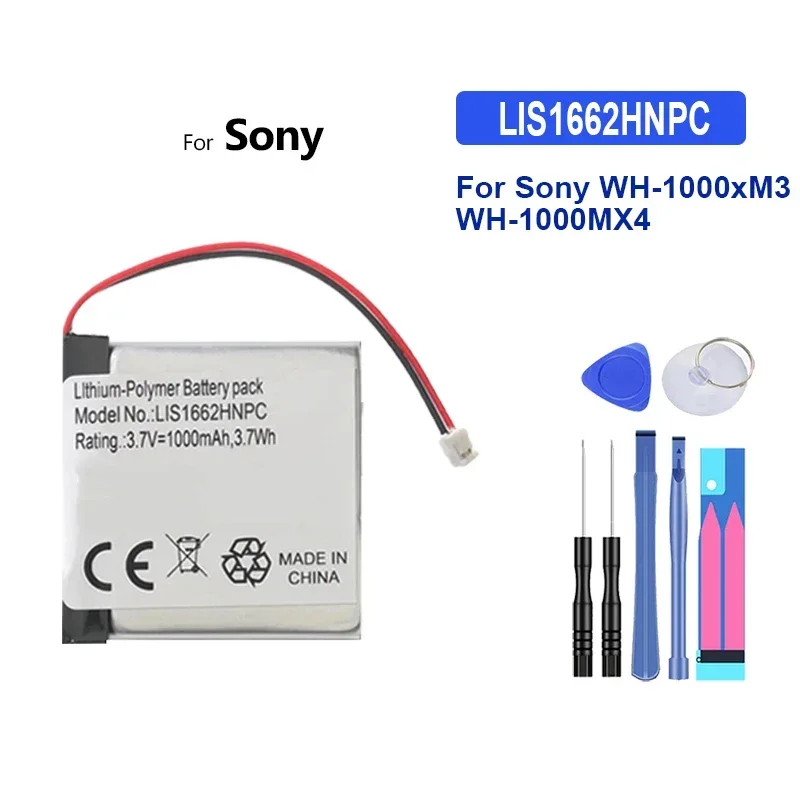 1000mAh Replacement Battery LIS1662HNPC For Sony WH-1000xM3 WH-1000MX4 WH-CH710N/B WH-XB900 WH-XB900N WH-XB910 WH-XB910N