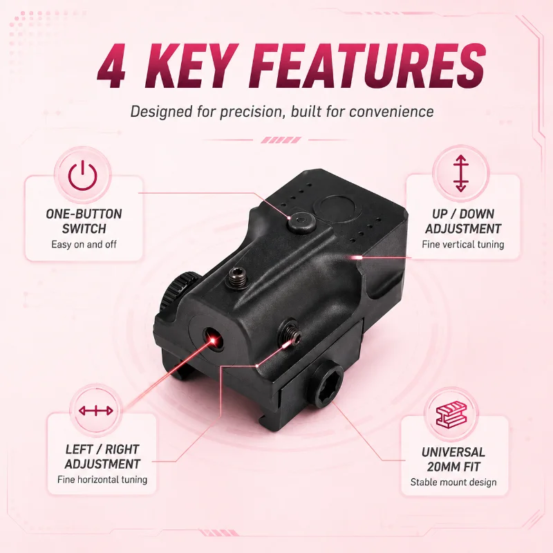 Sturdy Nylon Mini Adjustable Red Light Ornament Under Mount Fitting for Toy Hobby Model Mods