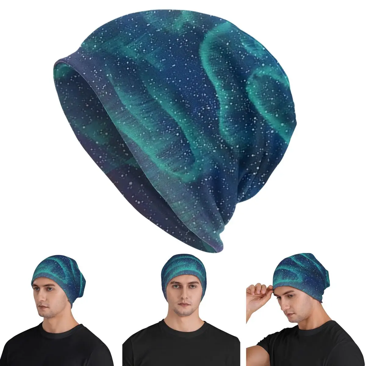 

Aurora Borealis Over Mountain Skullies Beanies Hats Warm Autumn Winter Outdoor Cap Knitted Bonnet Caps for Unisex Adult