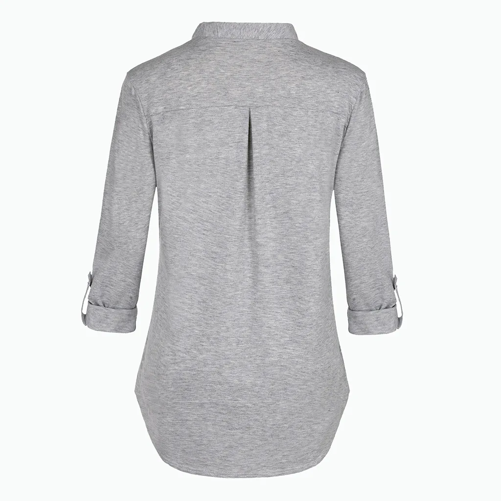 Damen Umstands-Still-T-Shirt mit V-Ausschnitt, einfarbig, langärmelig, Still-Tops, Kleidung für schwangere Frauen – Detail 22