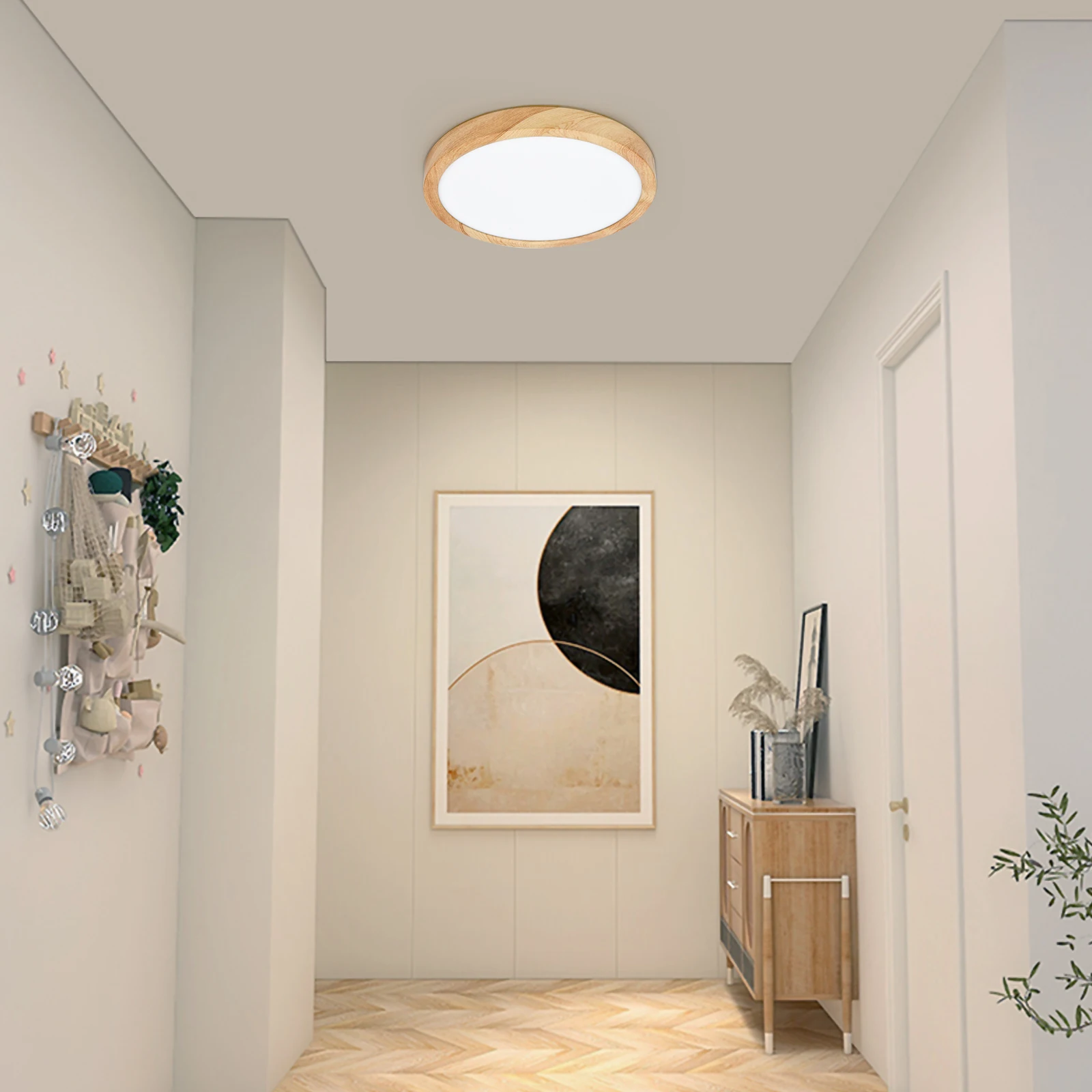 Modern LED Ceiling Light Wood Grain Golden One Light with 3 Colors Home Lighing Kitchen Bedroom Bathroom Surface Ceiling Lamp