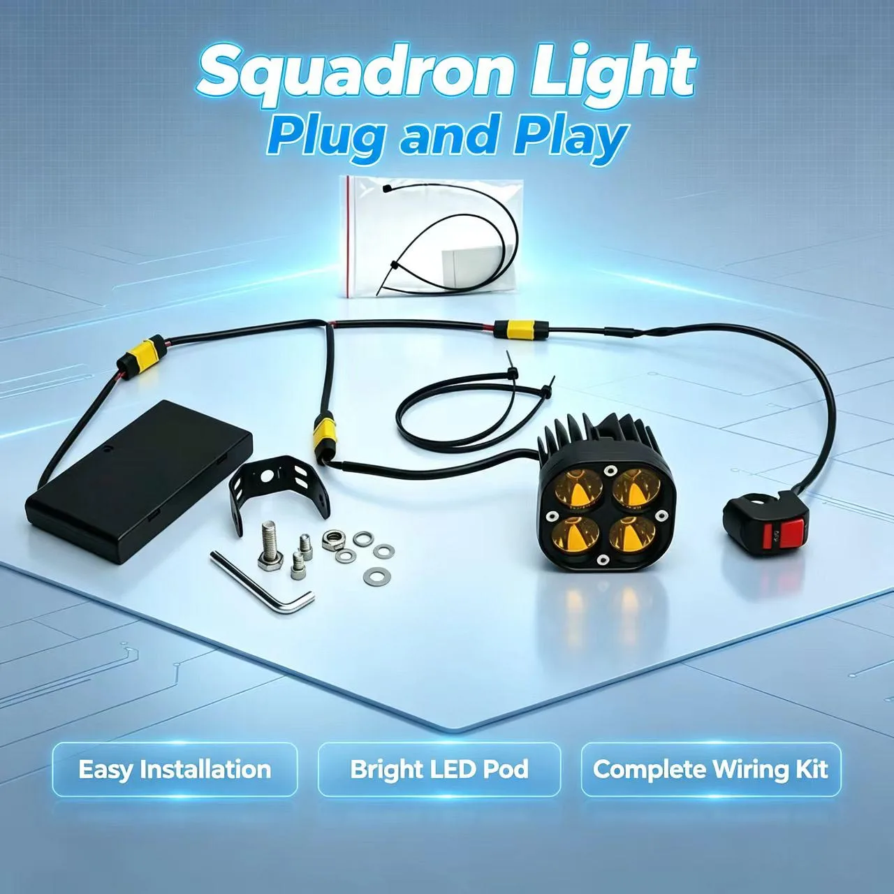 2026 Universal Squadron Pro Baja Lights 8AA Battery Case Without Battery