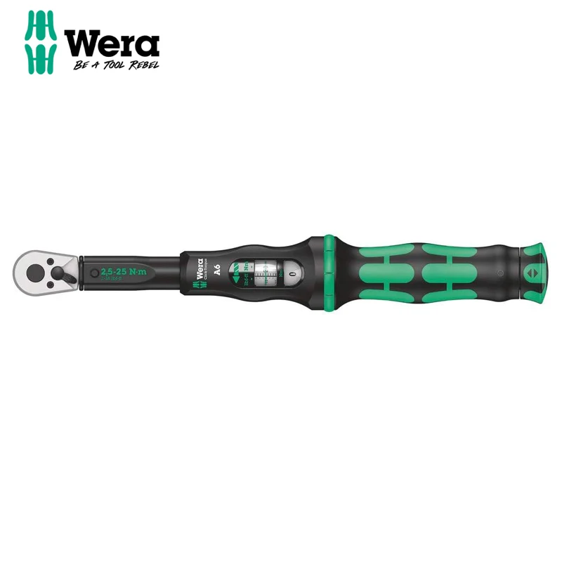 

WERA 05075605001 2.5-25Nm 1 / 4 A6 Loud Adjustable Torque Wrench Bi-directional Switching Paddles One Click Quick Release