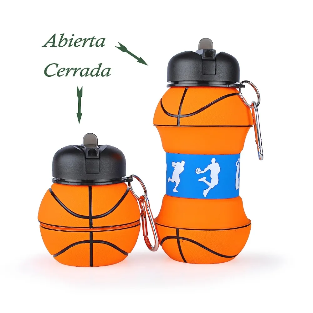 Portable Folding Water Cup Outdoor Sports Kettle Household Silicone Creative with Climbing for Boys Girls BPA Free Kids Camping