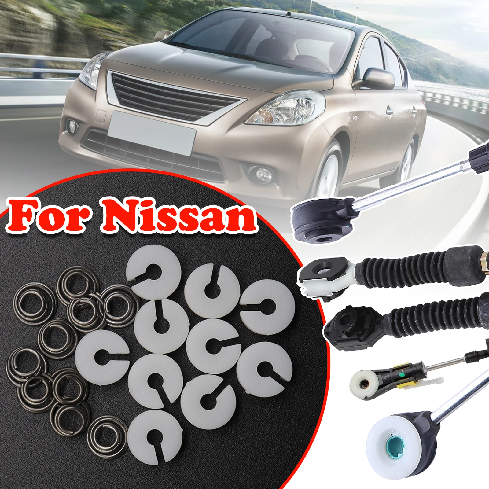 

For Nissan Manual Gearbox Shift Cable Linkage Control Bushing Gear Shifter Lever Connect Bush Spring Repair kit Accessories 2011