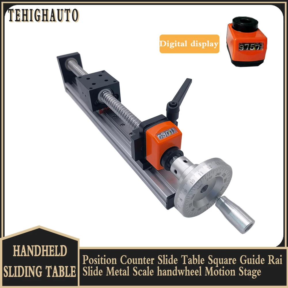 

Position Counter Slide Table Square Guide Rai Slide Metal Scale handwheel Motion Stage C7 Ballscrew Mobile Panel 50mm X 48mm