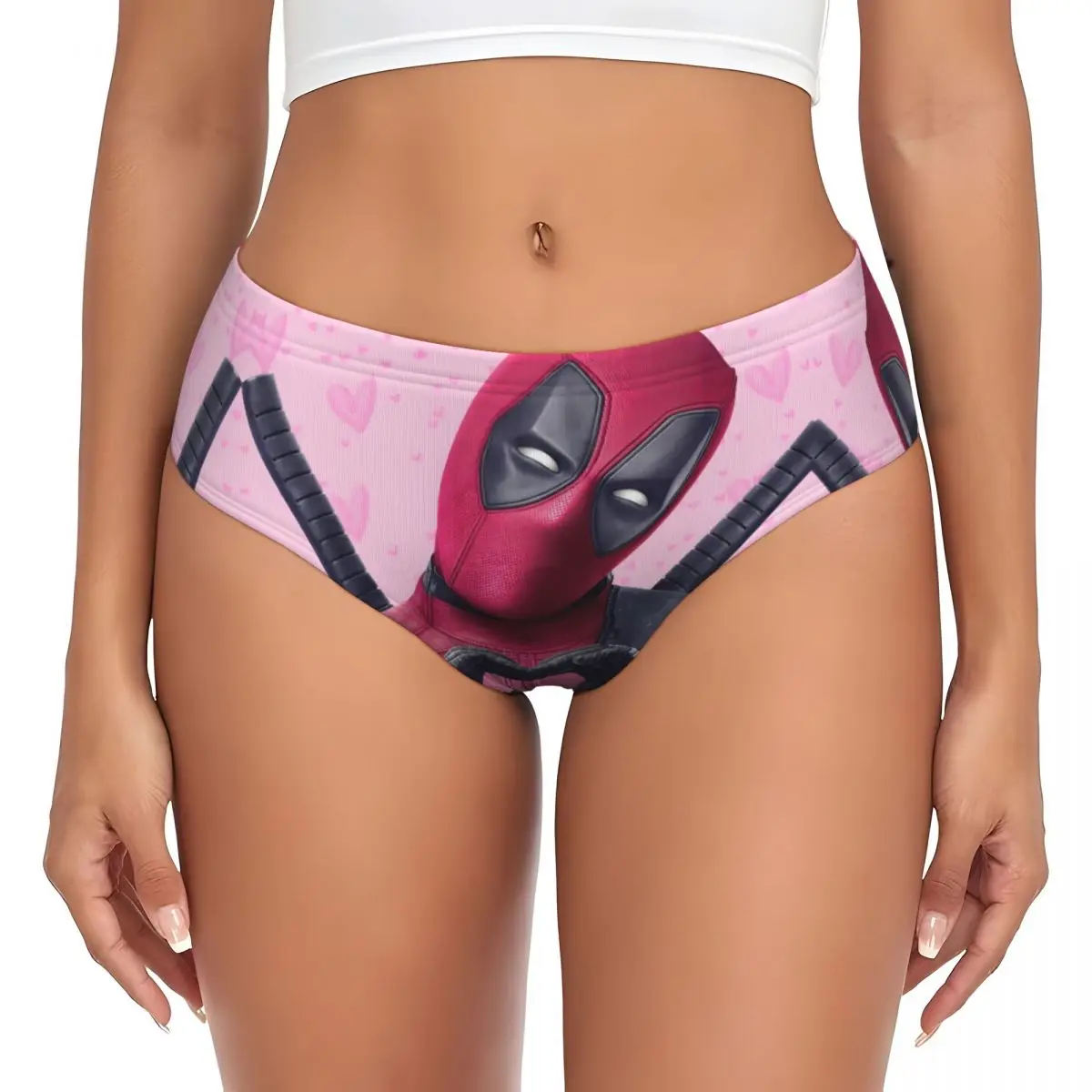 Donne personalizzate Deadpool Film Love Mutandine Intimo femminile Morbido cartone animato Slip divertenti Mutande
