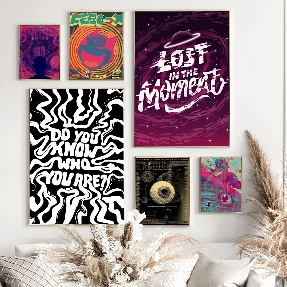 1pc  Band Album Psychedelic Acid Graphic Poster Paper Print Home Bedroom Entrance Bar Cafe Art Painting Decoration