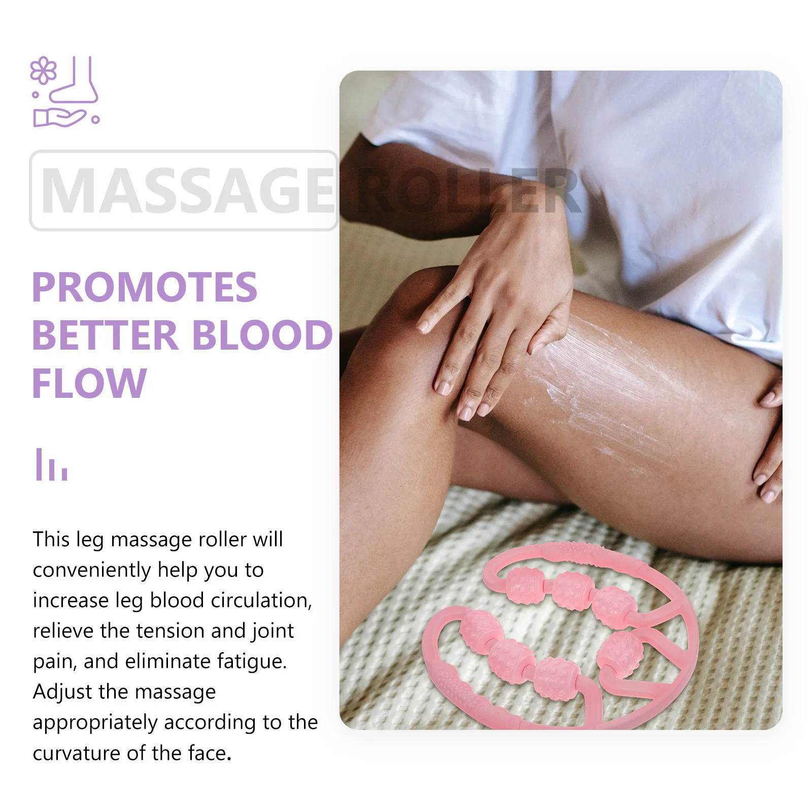 

2 шт., роликовый массажер для ног, компактный инструмент для расслабления мышц для домашнего офиса, путешествий, семиколесное массажное оборудование для тела