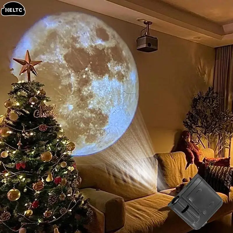 Aurora Moon Galaxy Projection Lamp Creative Background Atmosphere Night Light Earth Projector Photography Lamp Gift For Lovers