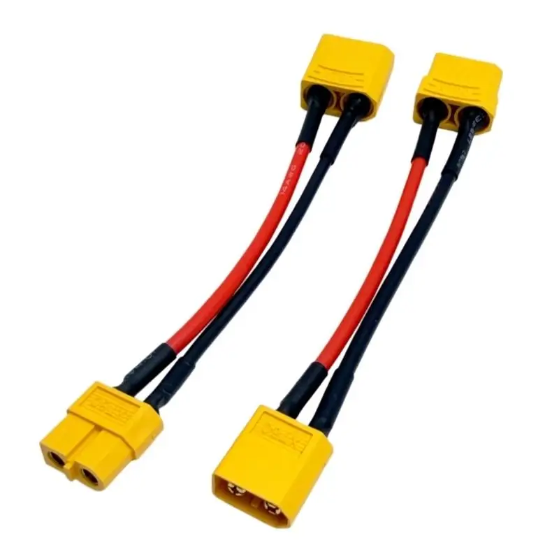 R53C XT90 Conversion Cable Pair, 2 Pack Opposite Gender Power Cables with Color Marking for Charging Change and Daily Direction
