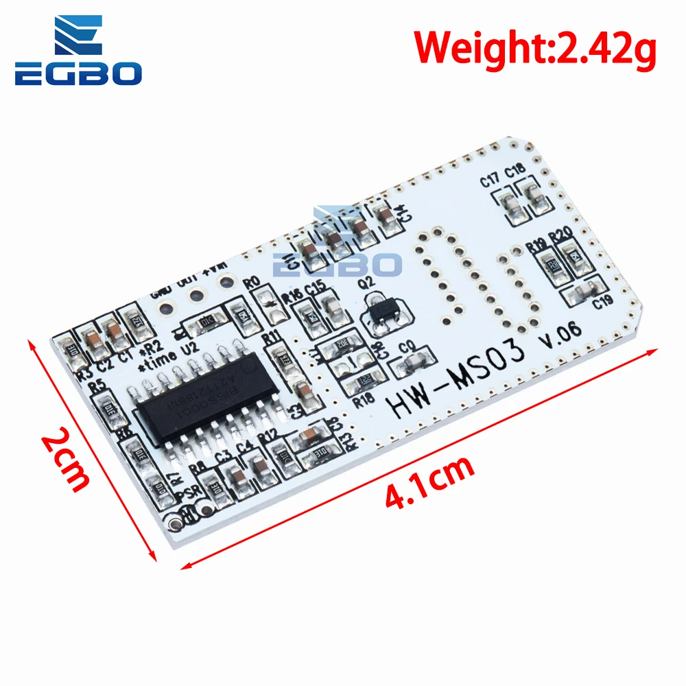 High Performance Motion Sensor Module Radar Motion Sensor HW-MS03 2.4GHz to 5.8GHz Microwave Radar Sensor Module for Arduino