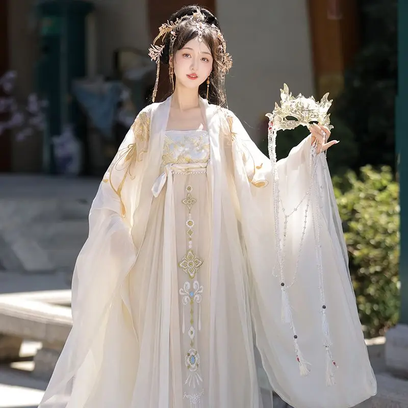 Hanfu azul Vintage para mujer, vestido de baile de escenario tradicional chino, conjunto de disfraz de Hada de princesa elegante, trajes femeninos