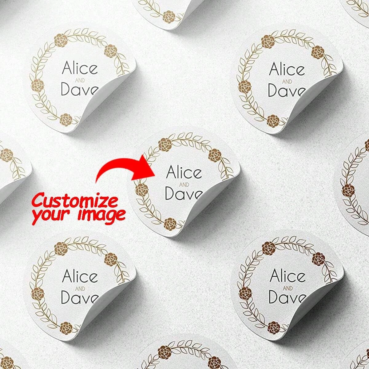 100 قطعة من الملصقات المخصصة المميزة غير المطلية بشعار أعمال مستدير مقاس 2.5 بوصة، ختم الذكرى السنوية للمكتب المنزلي لعائلةها #1