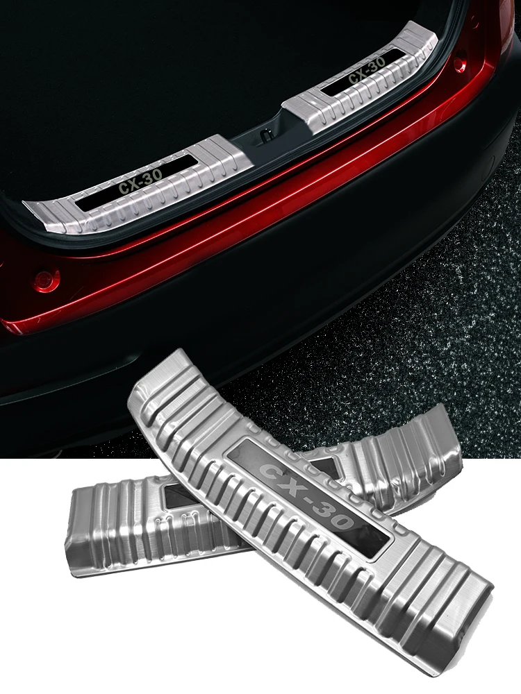For Mazda CX30 CX-30 2022 2021 2020 Trunk Cover Protector Sill Rear Bumper Guard Plate Trim Car Accessories