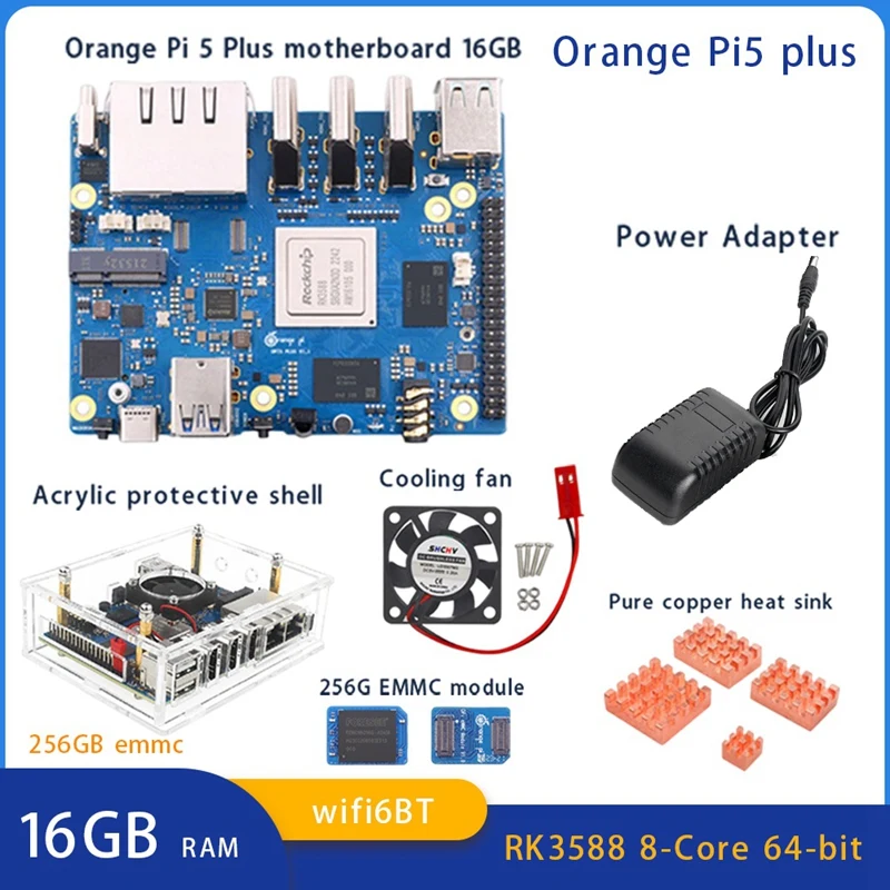 For Orange Peel 5 Plus 16GBRAM+256GB Emmc Module RK3588 Octa-Core Support 8K Video 2.5G Wifi6 Module Accessories