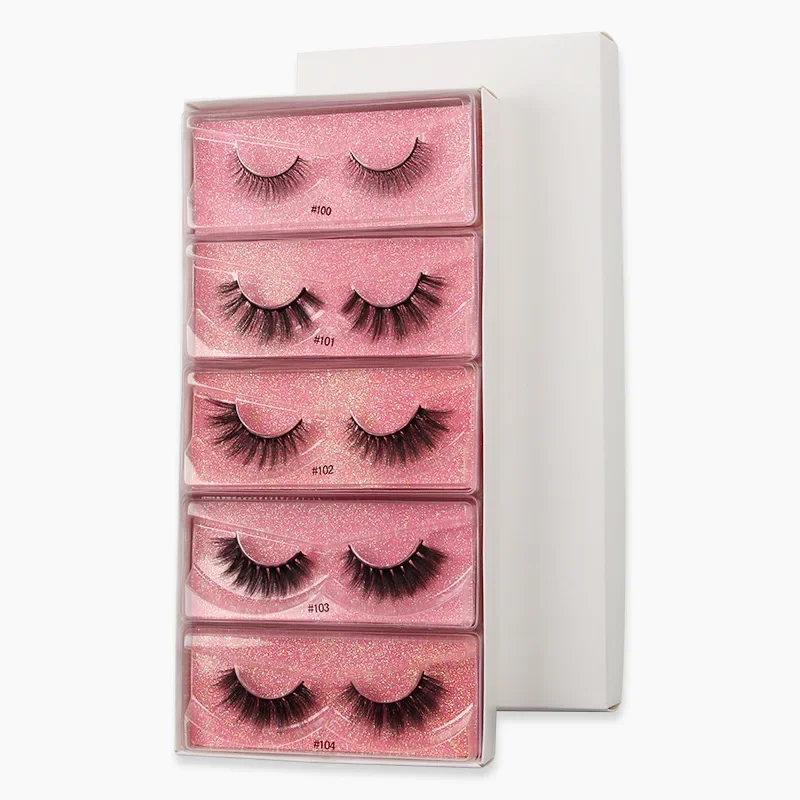 1 คู่ขนตาปลอม 3D Mink Lashes Fluffy Wispy Natural Cross Eyelash Extension ขนตาปลอมแต่งหน้าเครื่องมือ