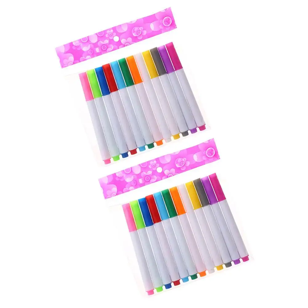 

24 Pcs Dry Erasable Marker Pens Fluorescent Liquid Chalk Blackboard Plastic Drawing Student Dust Free Long Lasting Gifts